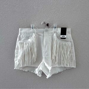 White Fringe Women Shorts- No Boundaries